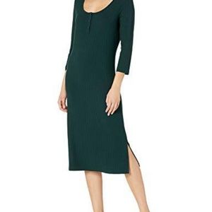 Women's Rayon Spandex Scoop Neck Henley Dress XL